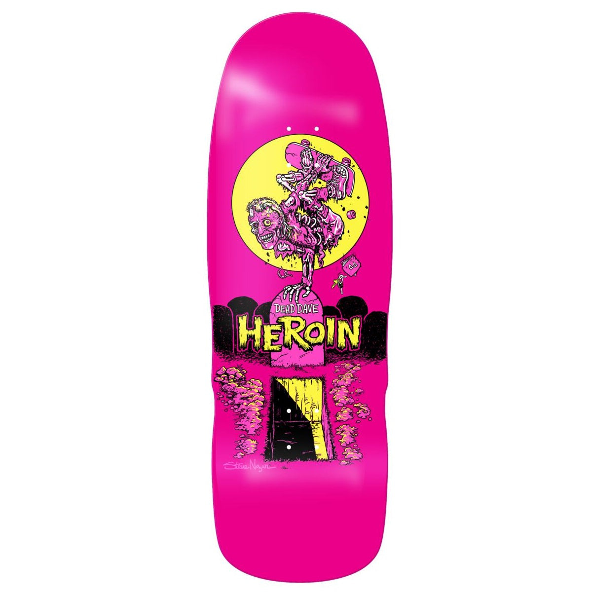 Heroin Skateboards "Dead Dave Zombie" Pink Dip 10.4" Deck