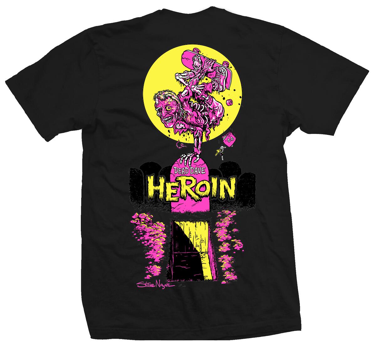 Heroin Skateboards "Zombie" Black T-Shirt