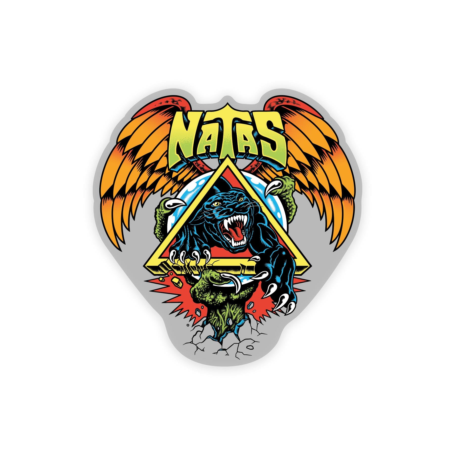 Santa Cruz Skateboards "Natas SC Panther" Clear Mylar 4.5" x 4.25" Sticker