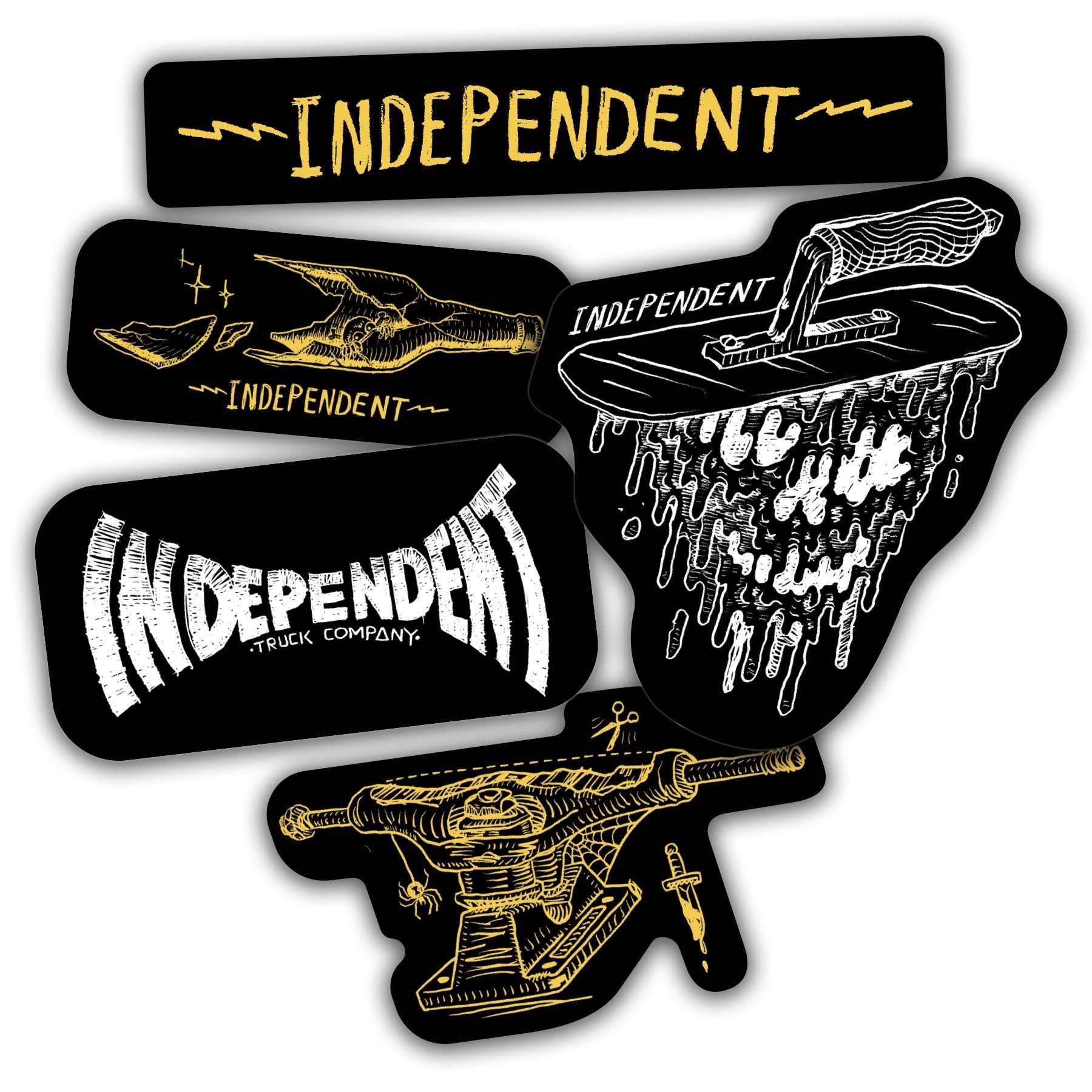 Independent "Bratrud Notebook" White Vinyl Sticker Black/Yellow/White Assorted PK/5