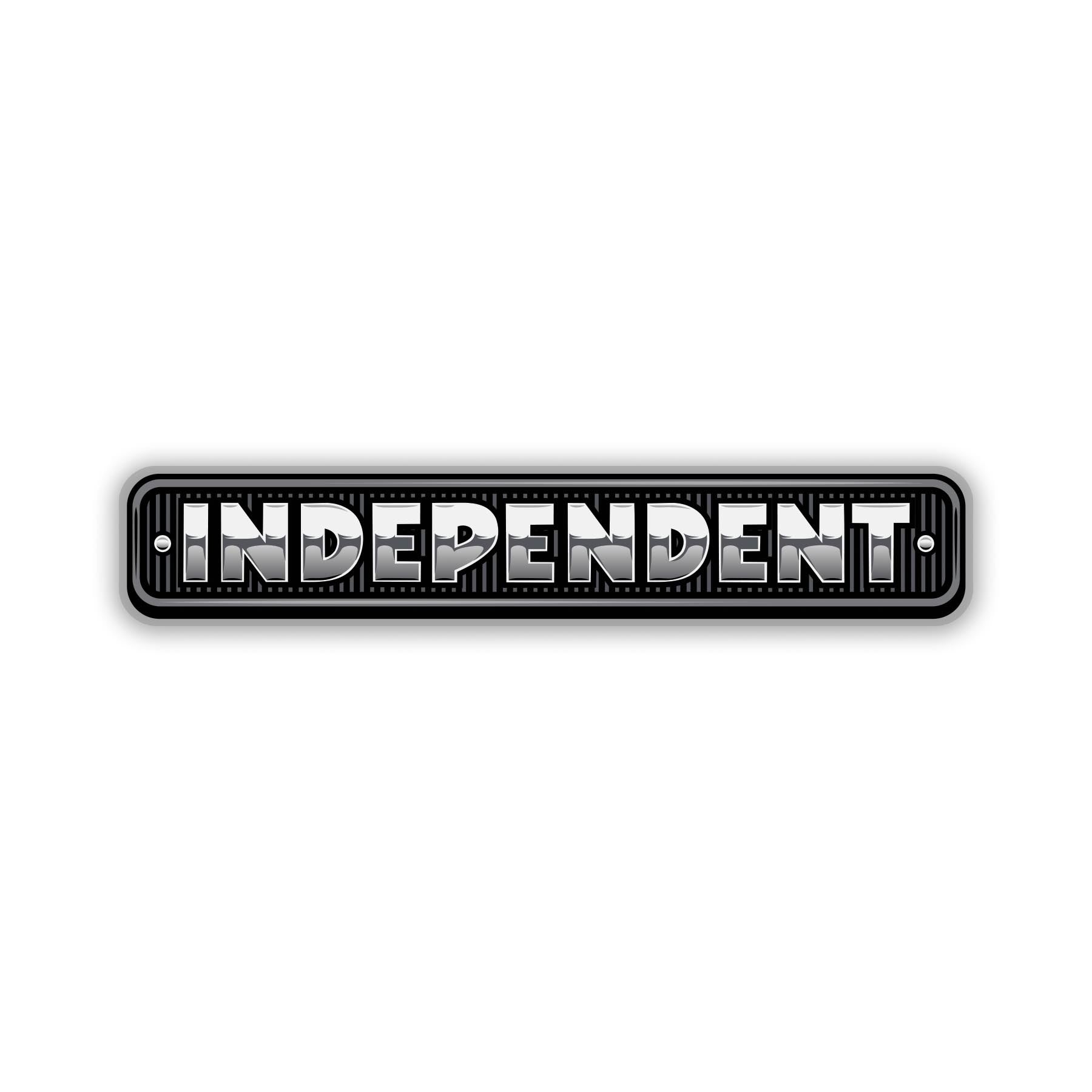 Independent "Chrome Bar" Clear Vinyl Sticker Black/Grey/White 8 in. x 1.2 in