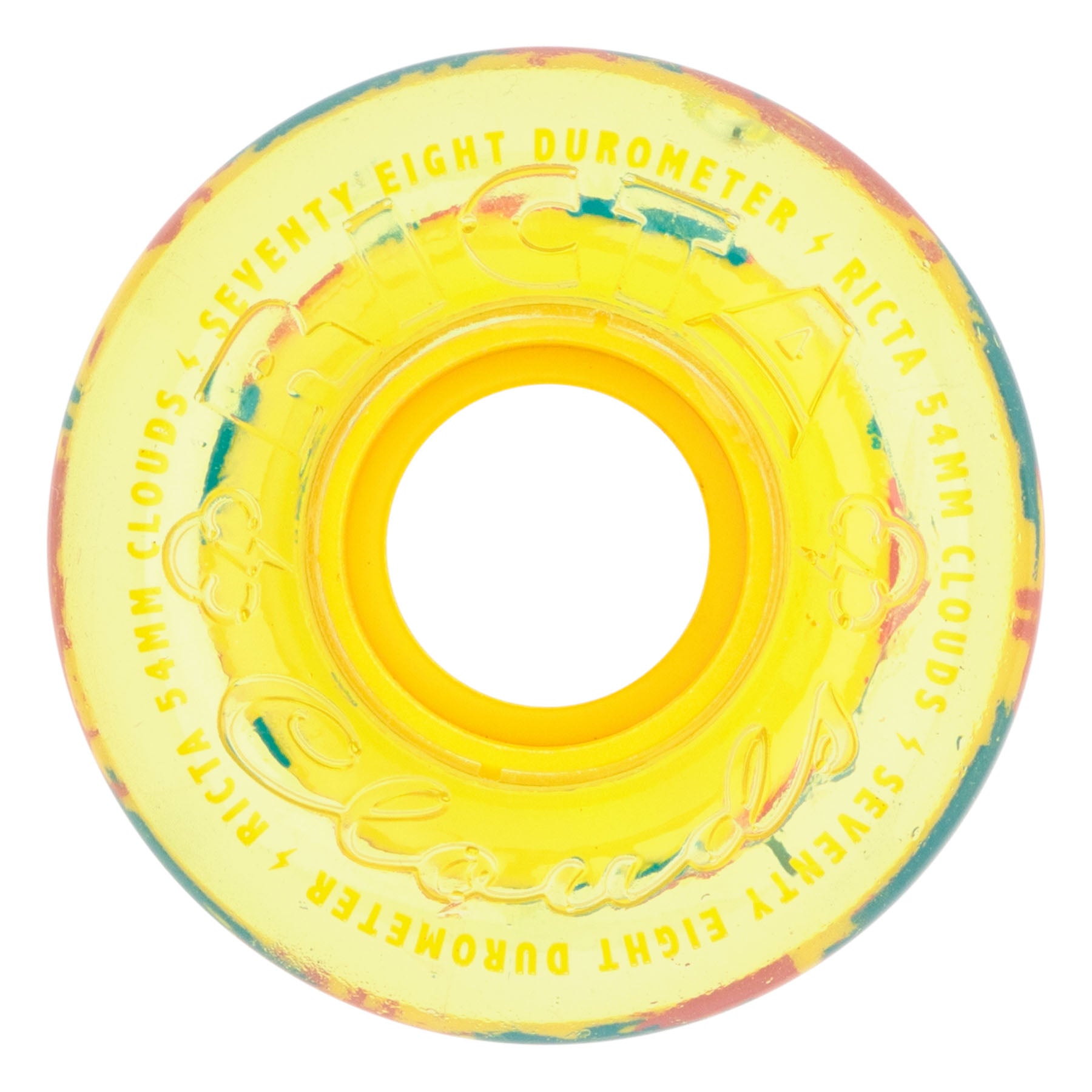 Ricta Wheels "Clear Splatter Camo Yellow- Clouds" 54MM/78A Wheels (Copy)
