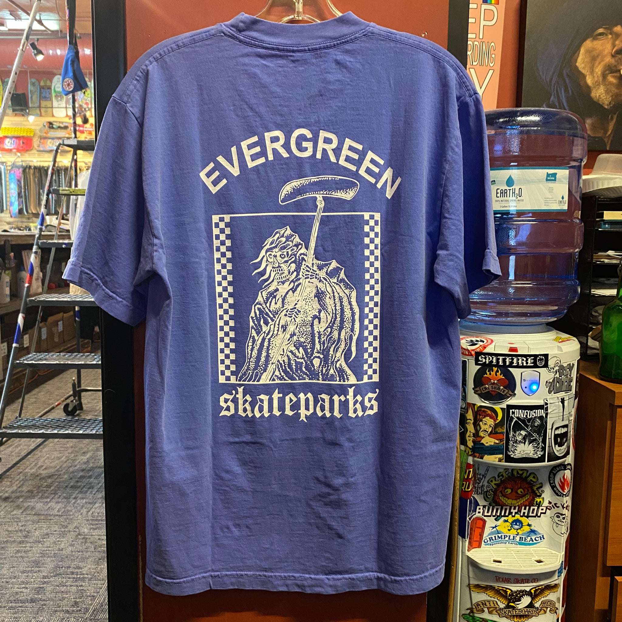 Evergreen Skateparks "Light Purple Reaper" T-Shirt Small