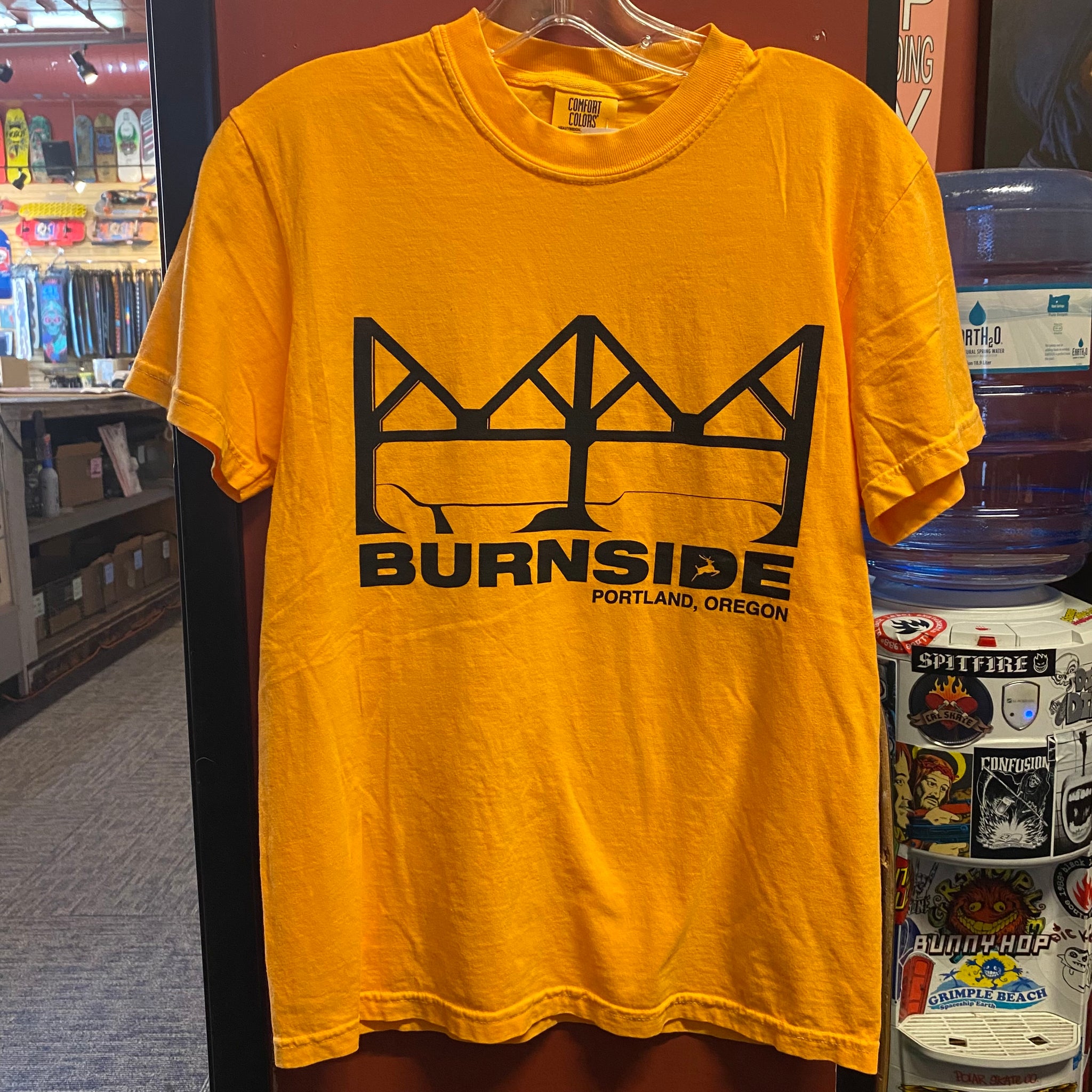 Burnside Skatepark "Pillars" Fundraiser T-Shirt Safety Orange Small