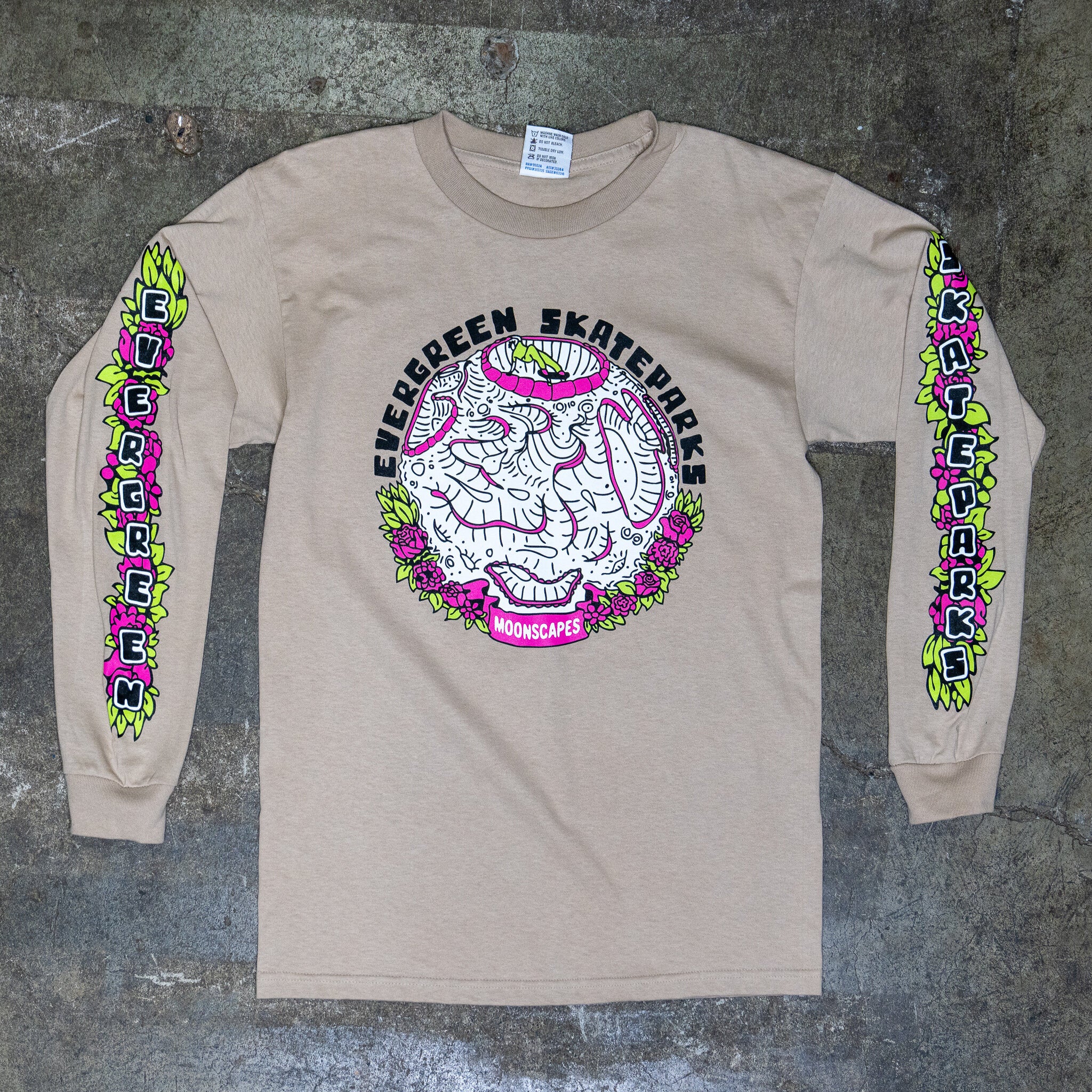 Evergreen Skateparks "Moonscape" Tan Long Sleeve