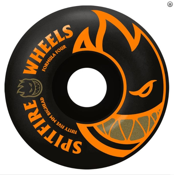 Spitfire Wheels "Formula Four- Classic" Black/Orange Bighead Assorted Size 99A Wheels