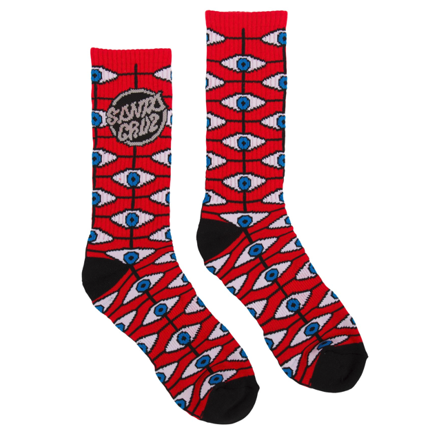 Santa Cruz "Salba - Eyes" Assorted Colored Crew Sock