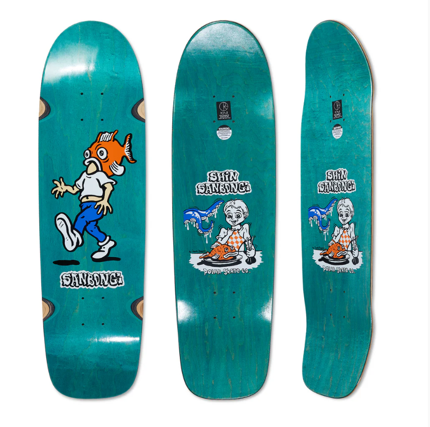 Polar Skate Co "Shin Sanbongi- Fish Head" Surf Jr. 8.75" Deck