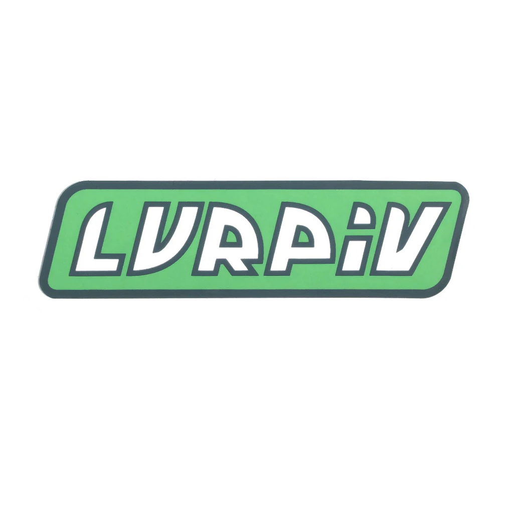 Lurpiv "Slant" Green/White Mini Sticker 2.25" x .5"