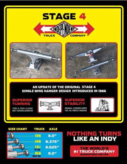Independent Trucks "Stage 4- Gold" Assorted Sized Trucks