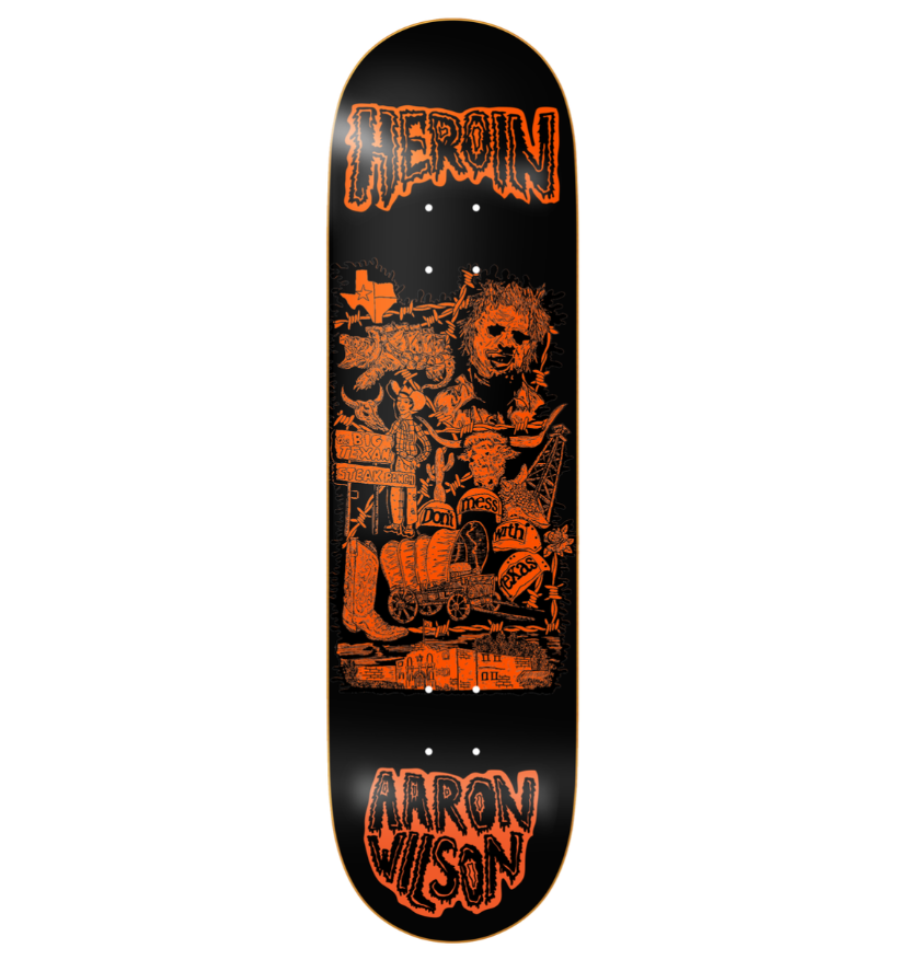 Heroin Skateboards "Aaron Wilson- Allegory of Fear" 8.75" Deck