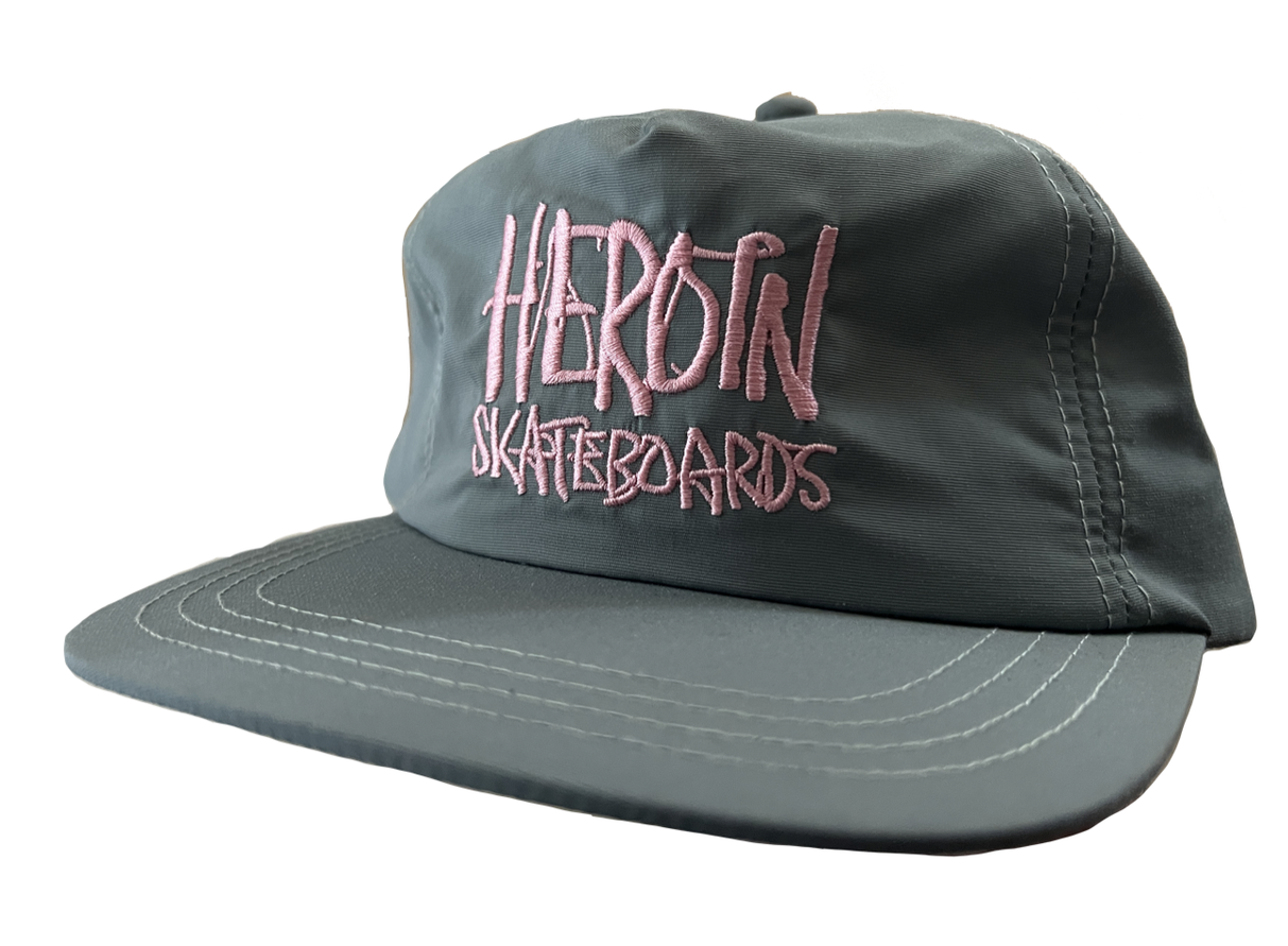 Heroin Skateboards "Script-Grey/Pink" Hat