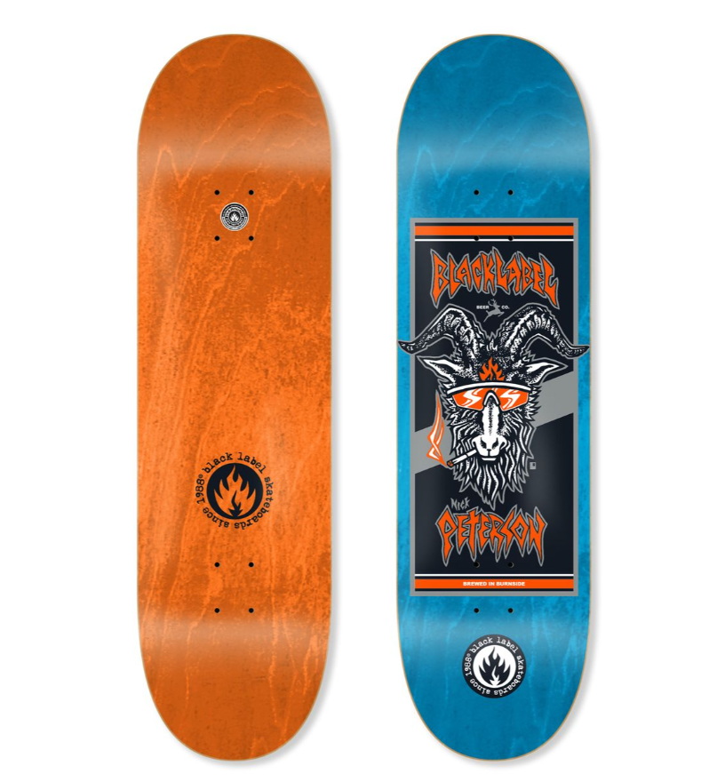 Black Label Skateboards "Nick Peterson- Burnside Brewed" Pro Debut assorted sized pop Deck