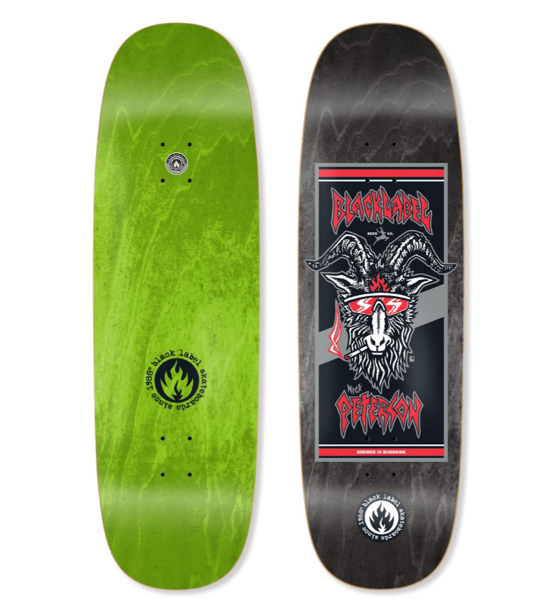 Black Label Skateboards "Nick Peterson- Burnside Brewed" Pro Debut9.5" Tugboat Deck