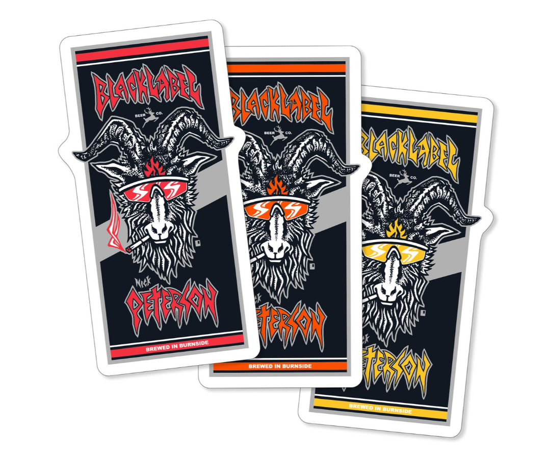 Black Label Skateboards "Nick Peterson - Burnside Brewed" Sticker
