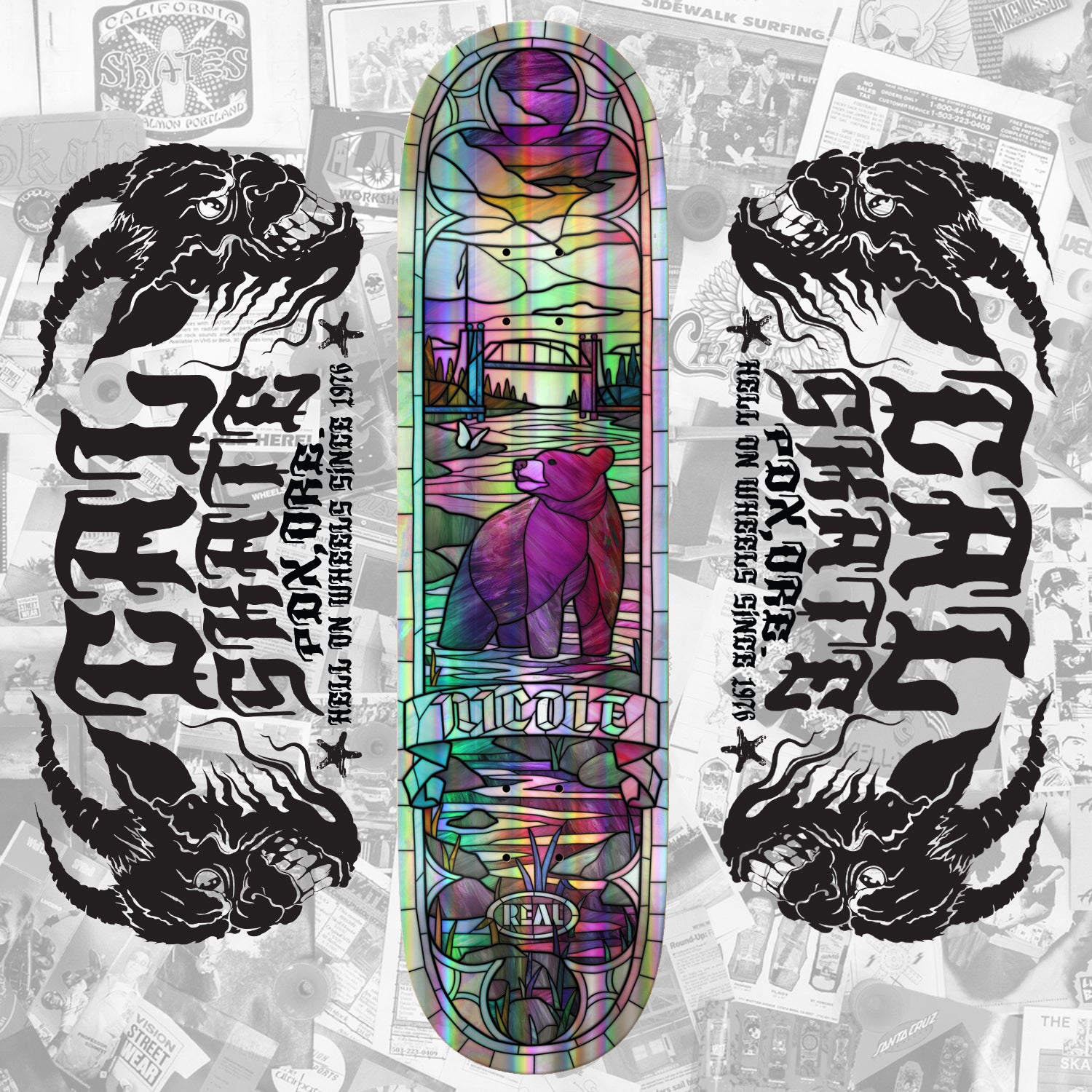 PRE BOOK: Real Skateboards "Nicole Hause- Rainbow Foil Cathedral" 8.38" Deck SPRING 2024