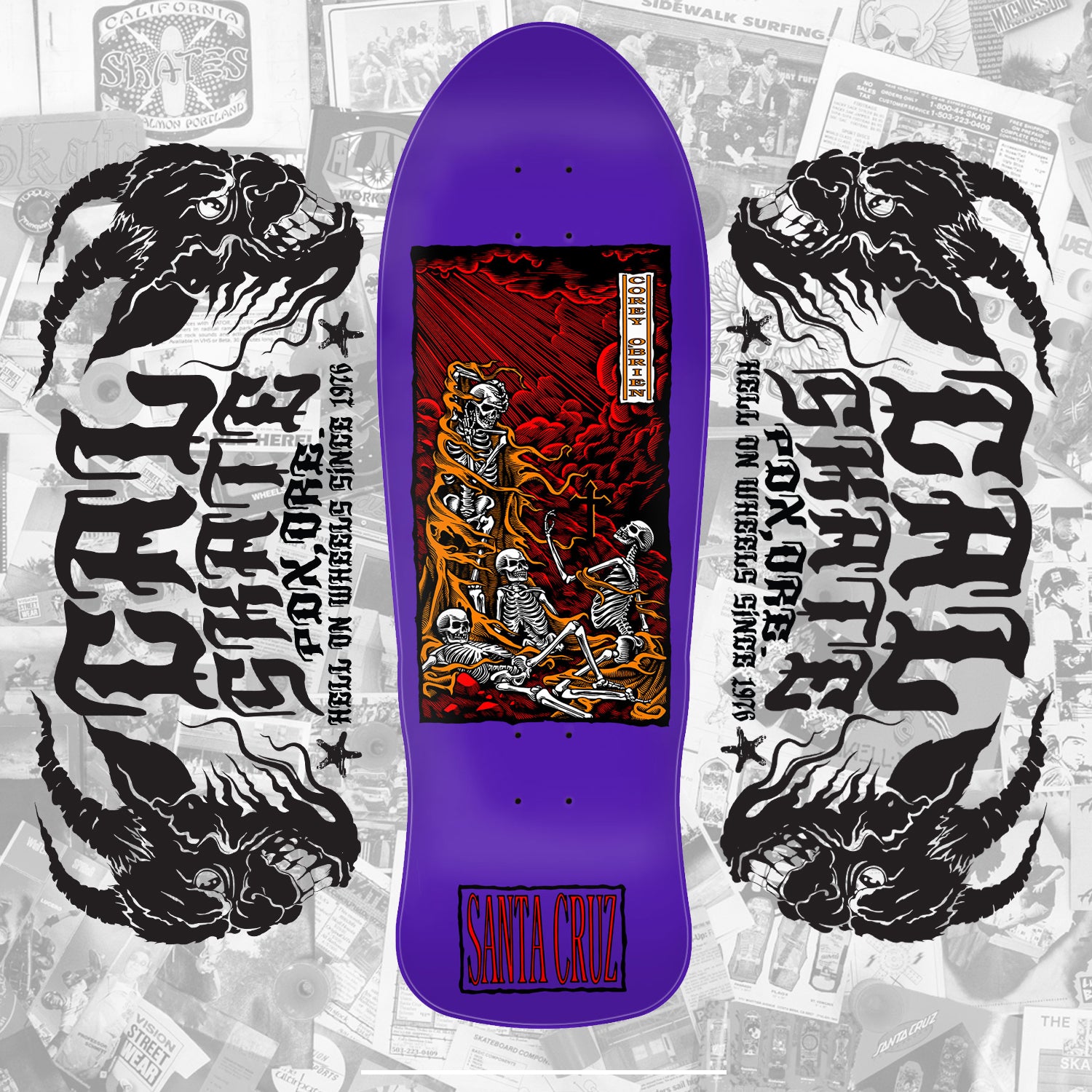 スケートボード Santa Cruz Corey O'Brien PURGATORY 9.85 Santa Cruz OBrien Purgatory Reissue Skateboard Deck 9.85
