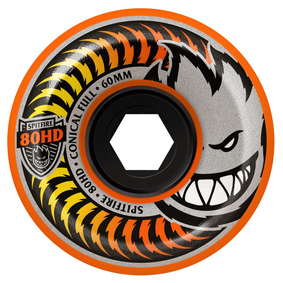 Spitfire Wheels "80HD- Orange" Conical Full Assorted Size Wheels