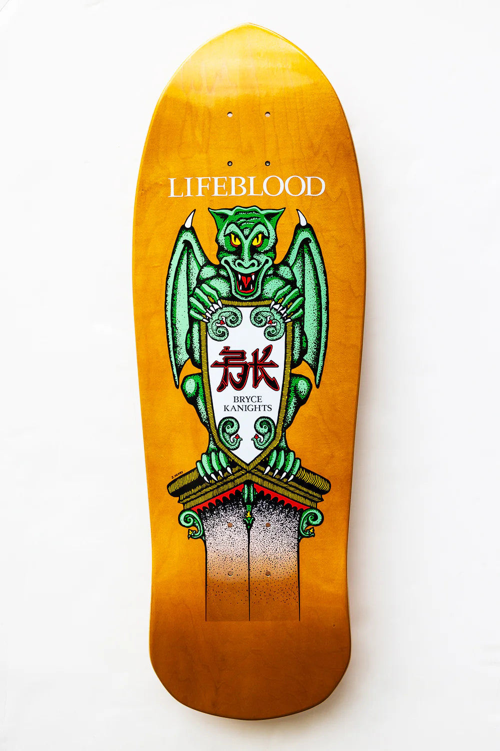 FIRE SALE Lifeblood Skateboards "Bryce Knaights- Gargoyle" 10.25 Autographed deck