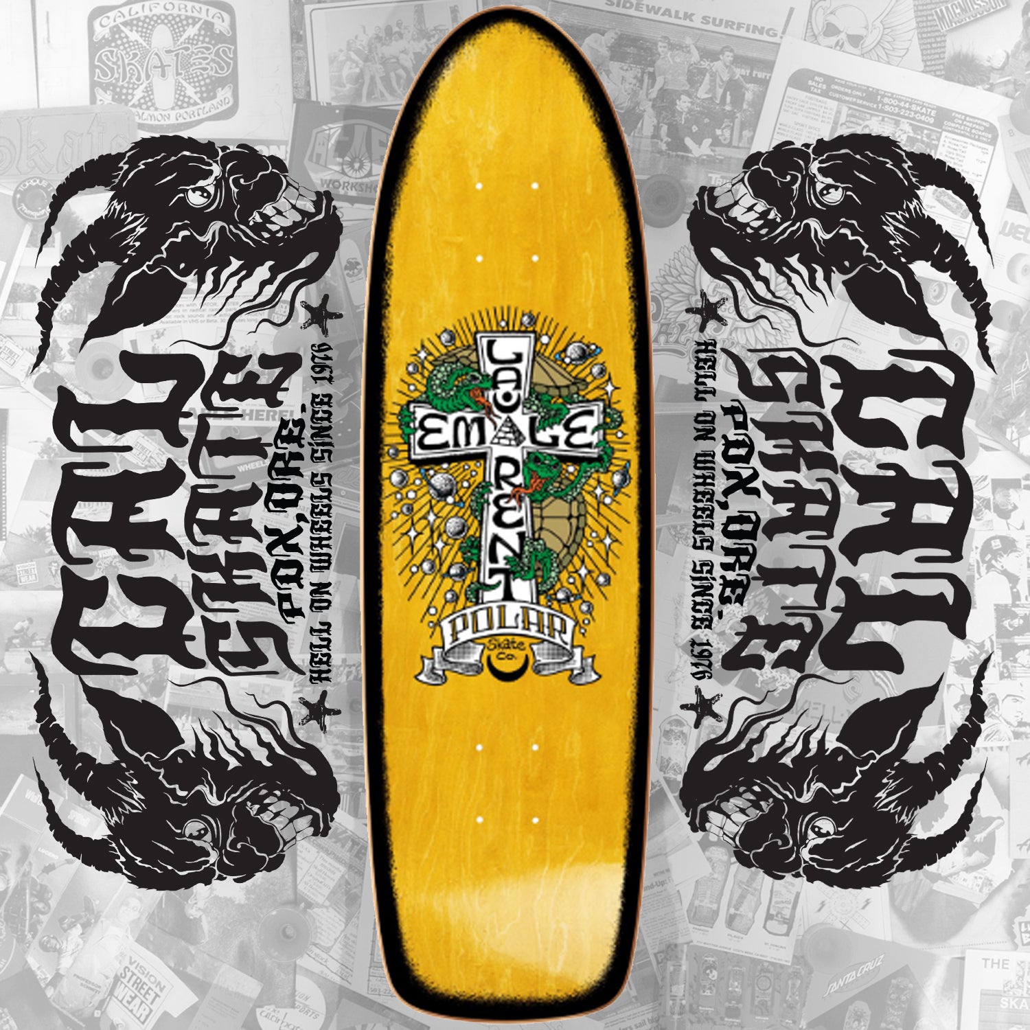 Polar Skateboards "Emile Laurent- Turtle Town" PRO Debut T-Shaped Deck