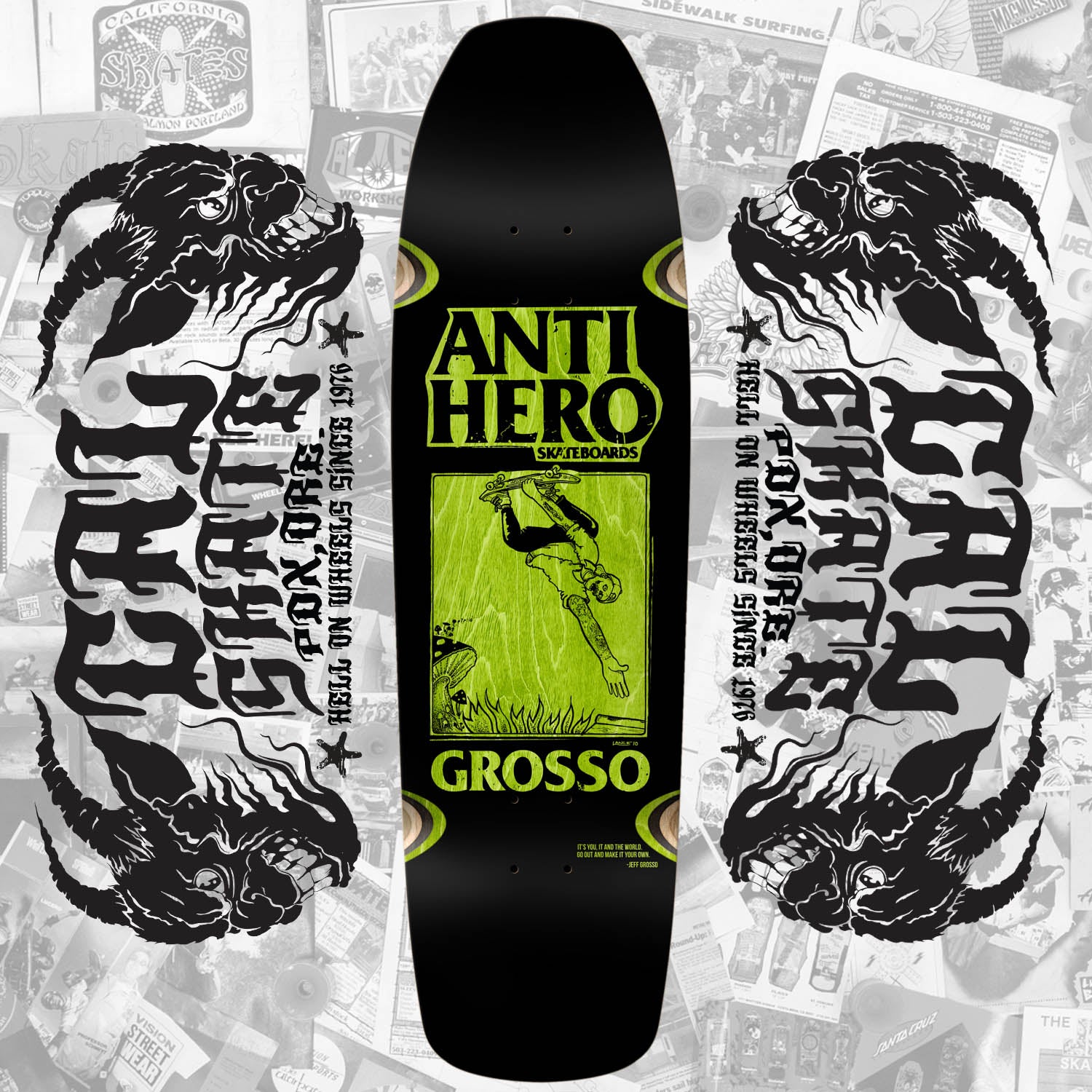 Anti Hero Skateboards "Jeff Grosso- Skate Shop Day" Limited Edition Black Deck