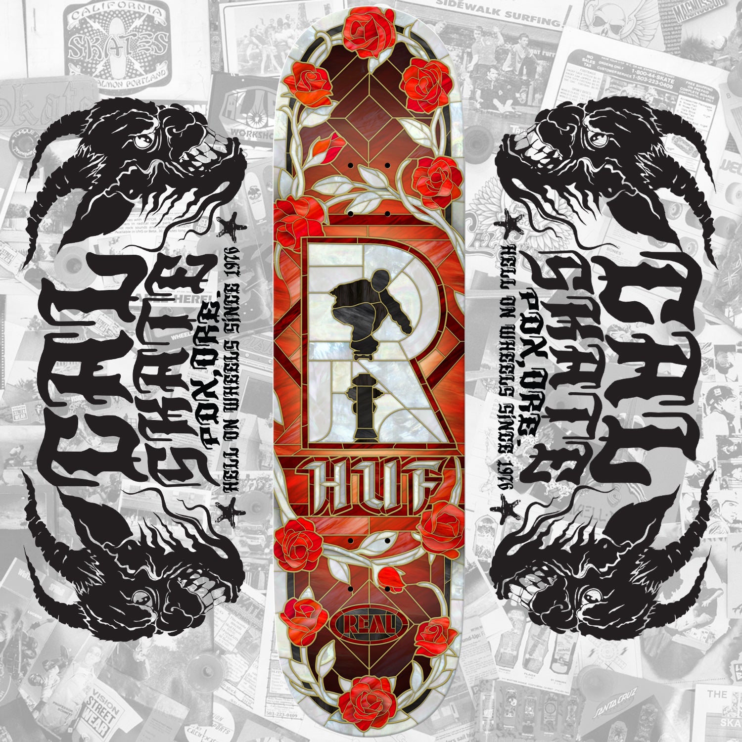 Real Skateboards "Keith Hufnagel -Cathedral" Assorted Sized Deck PRE-Order