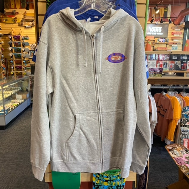 Cal Skate "Rip City Skate Boys- Blue and Orange" Grey Heather Zip Hoody