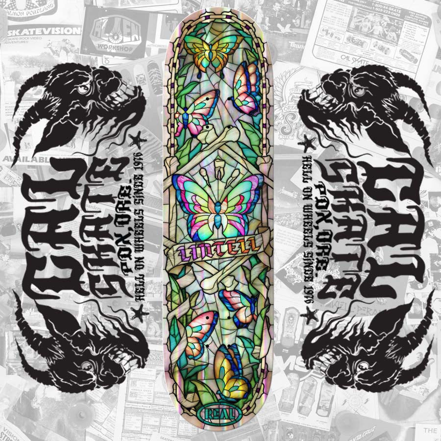 Real Skateboards "Harry Lintell- Cathedral" Version 3 assorted sized deck IN STOCK