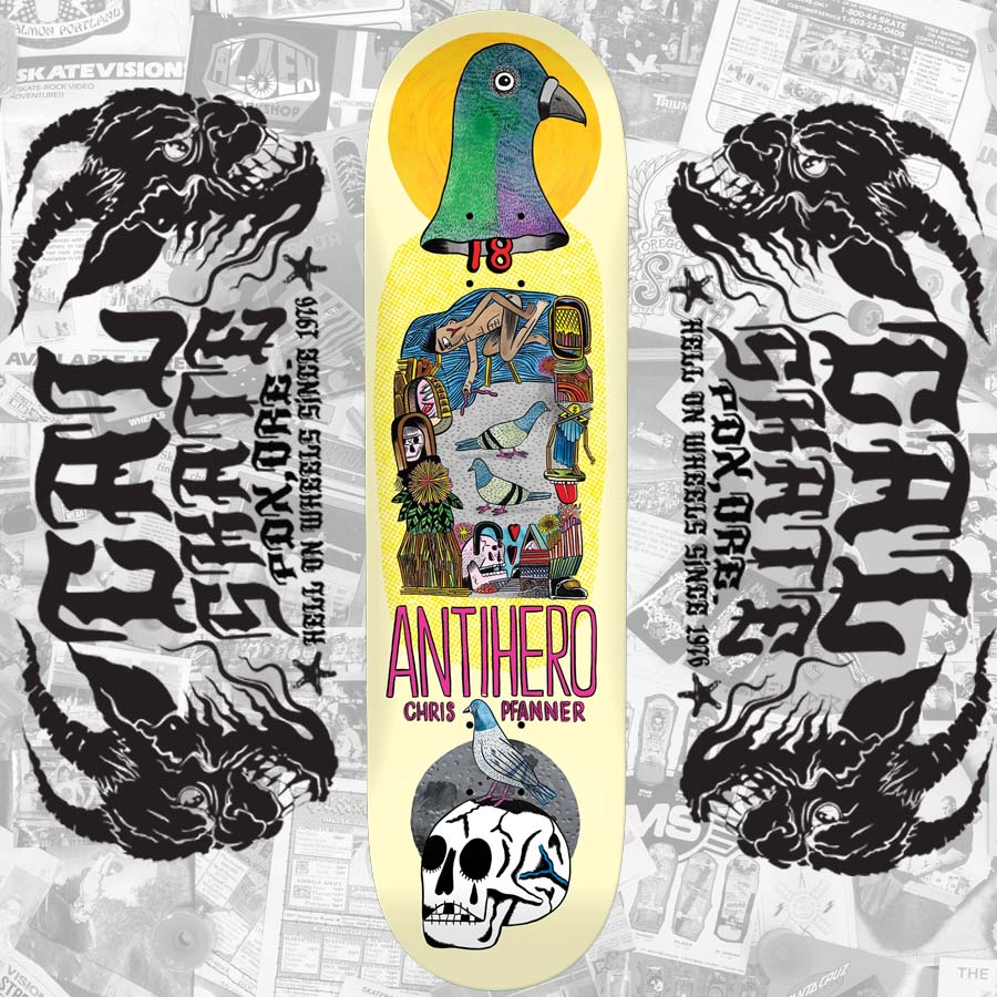Anti Hero Skateboards "Chris Pfanner- Pigeon Vision" 8.06" Deck