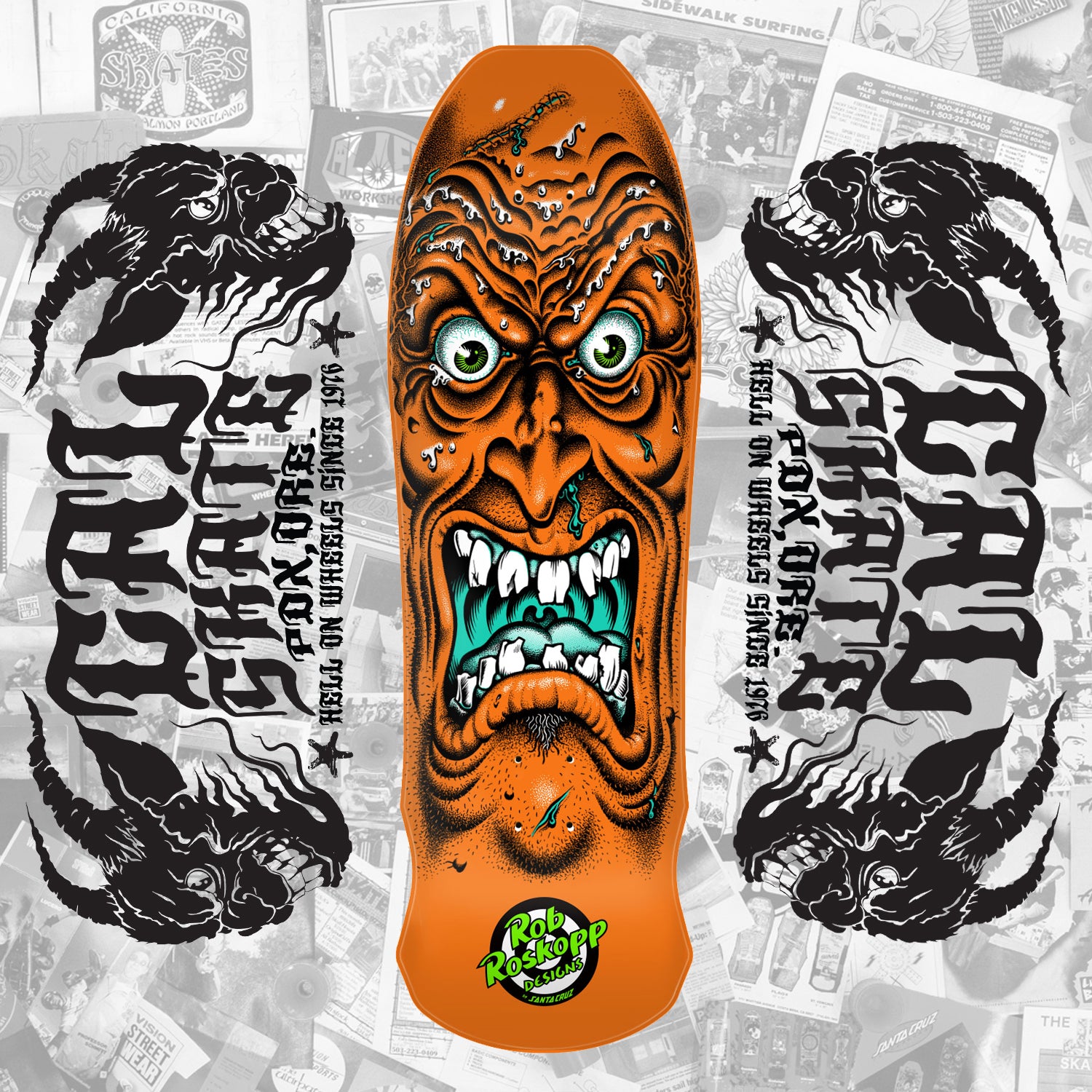 Rod Roskopp Rob Roskopp Logo Santa Cruz Rob Roskopp Deck Matte Pink Skate Bids