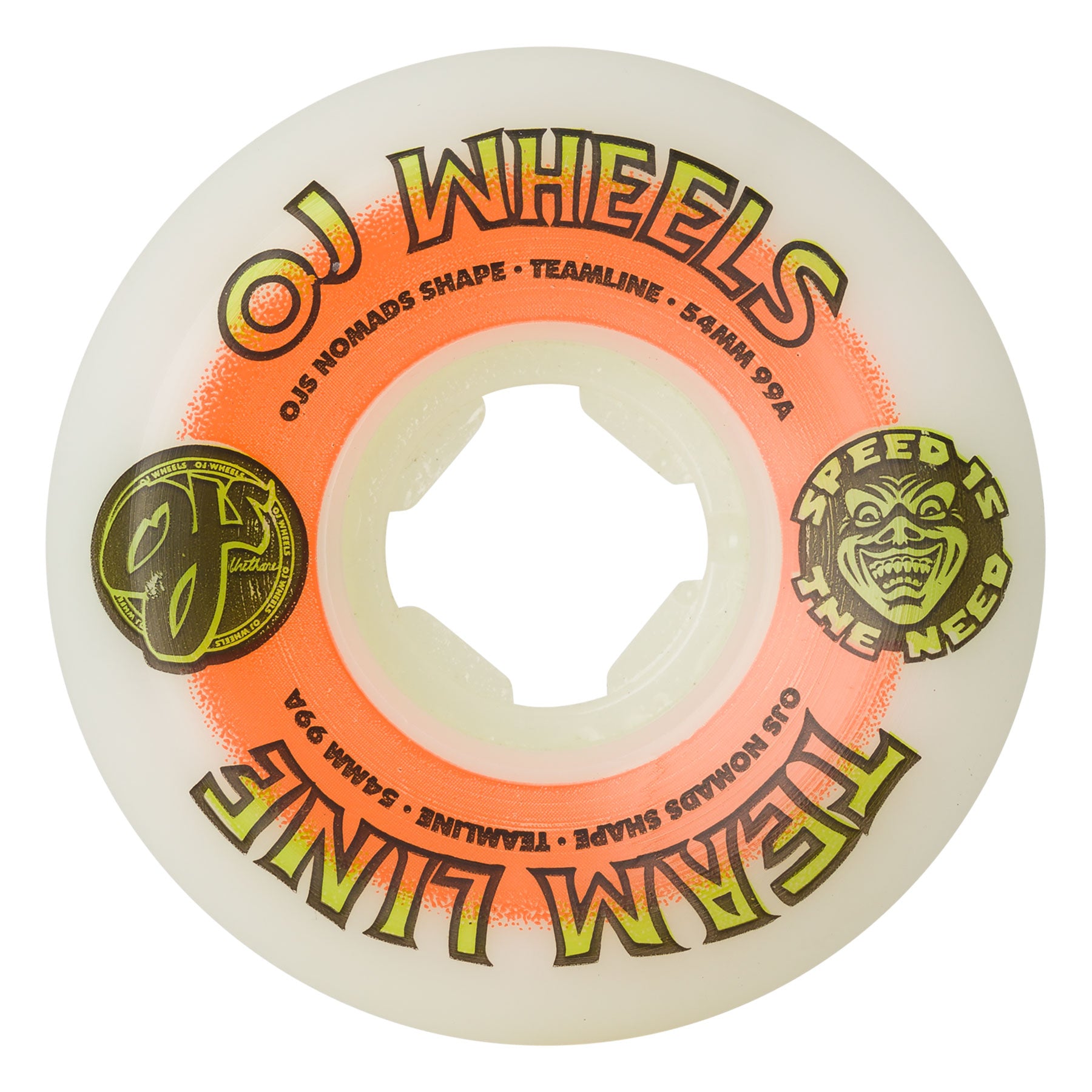 OJ Wheels "Team Line - Orange/Green" 54MM Wheels