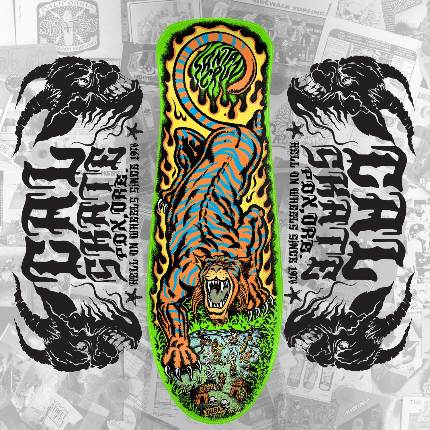 PRE-ORDER: Santa Cruz "Salba Tiger" Neon Green 10.3" Deck