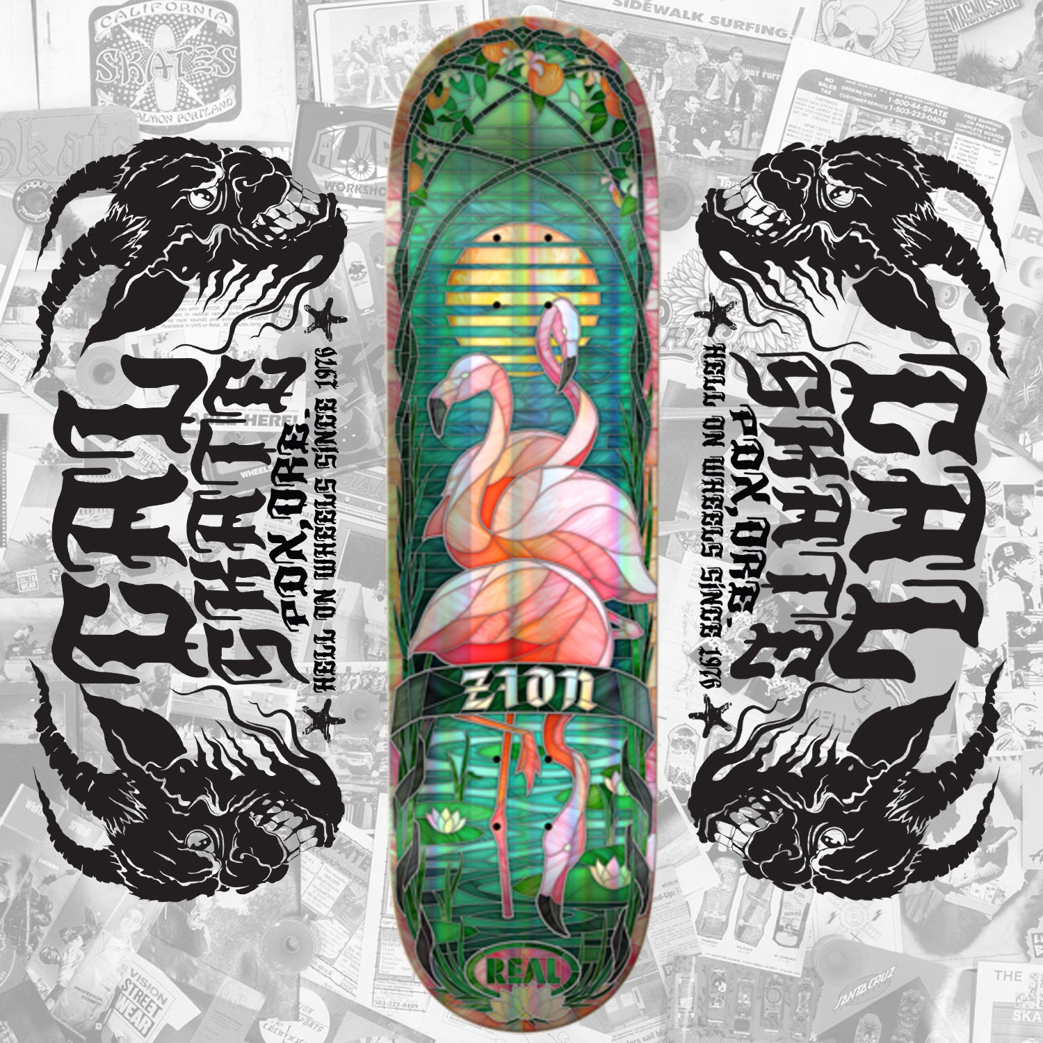 Real Skateboards "Zion Wright - Rainbow Foil Cathedral" 8.38" Deck PRE-Order
