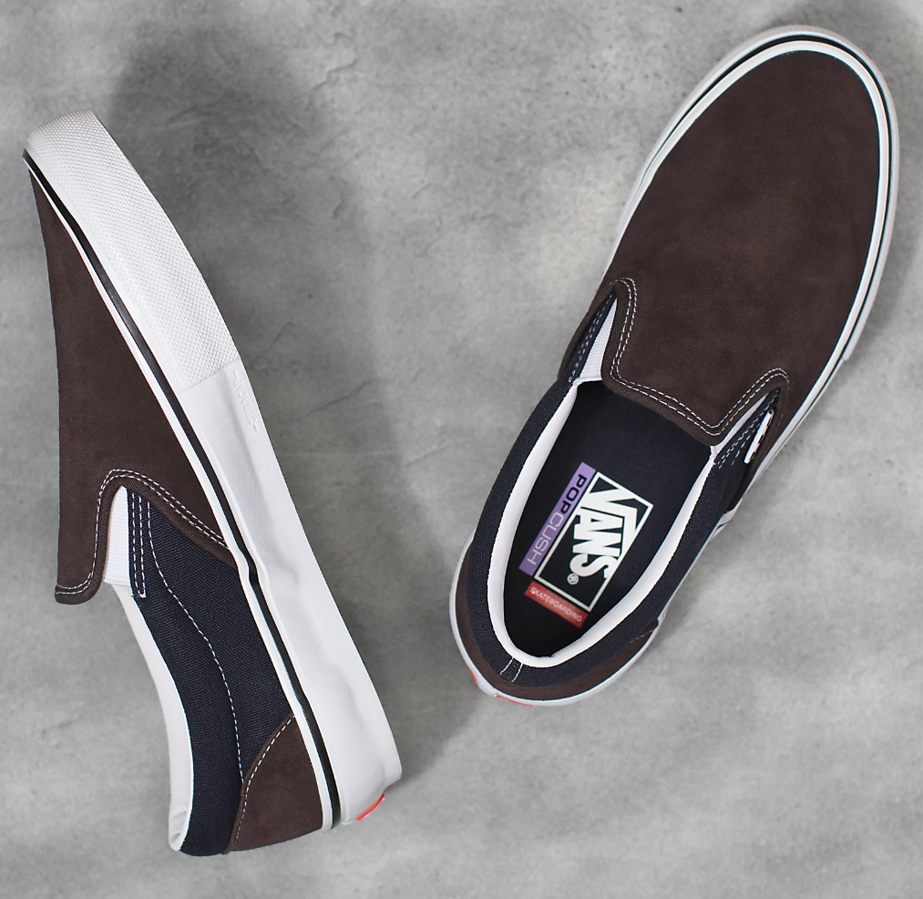 Vans Shoes "Skate Slip Ons-Dark Brown/Navy"