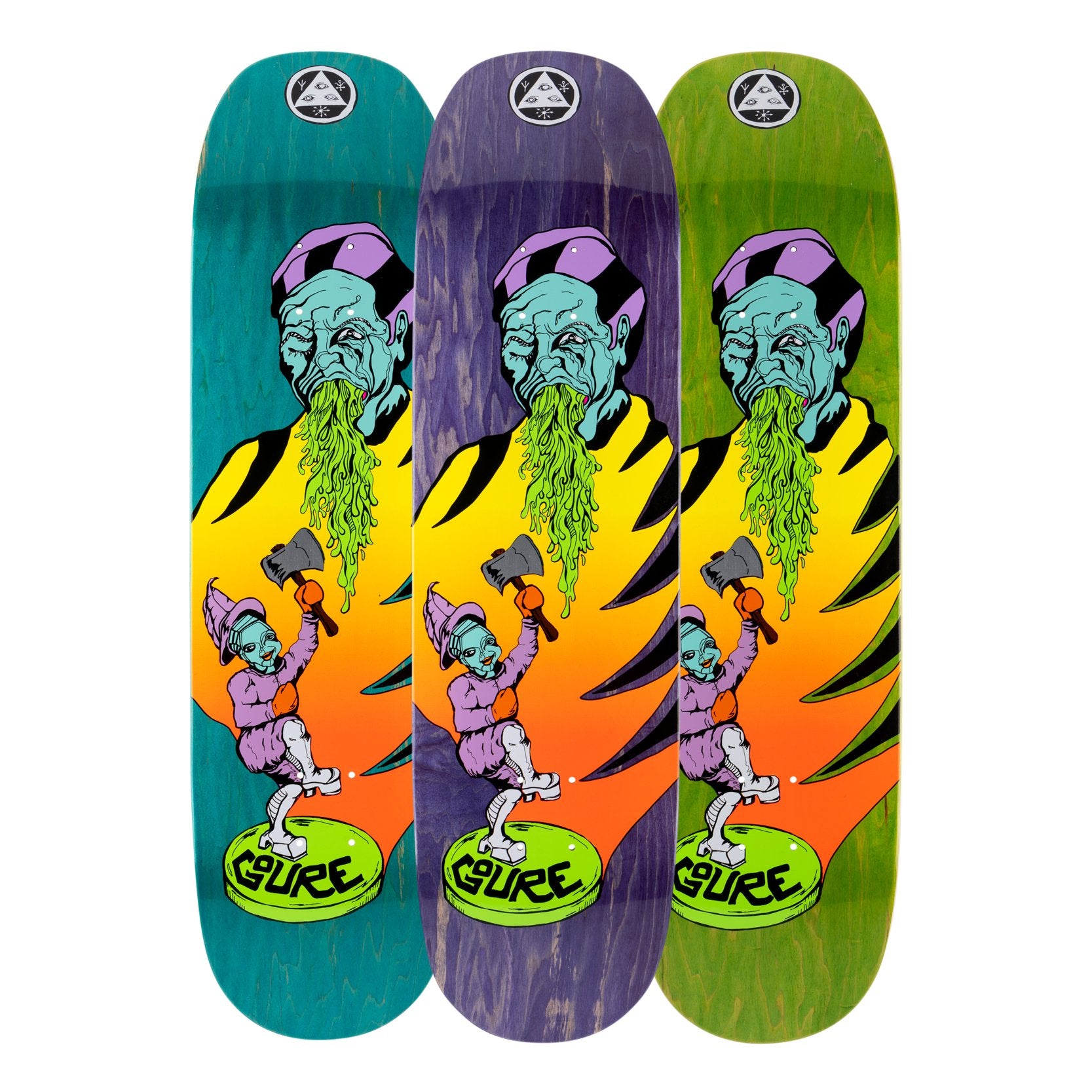 FIRE SALE Welcome Skateboards: Aaron Goure "Divorced Jim" on Moontrimmer 2.0- Assorted Stain 8.5" Deck