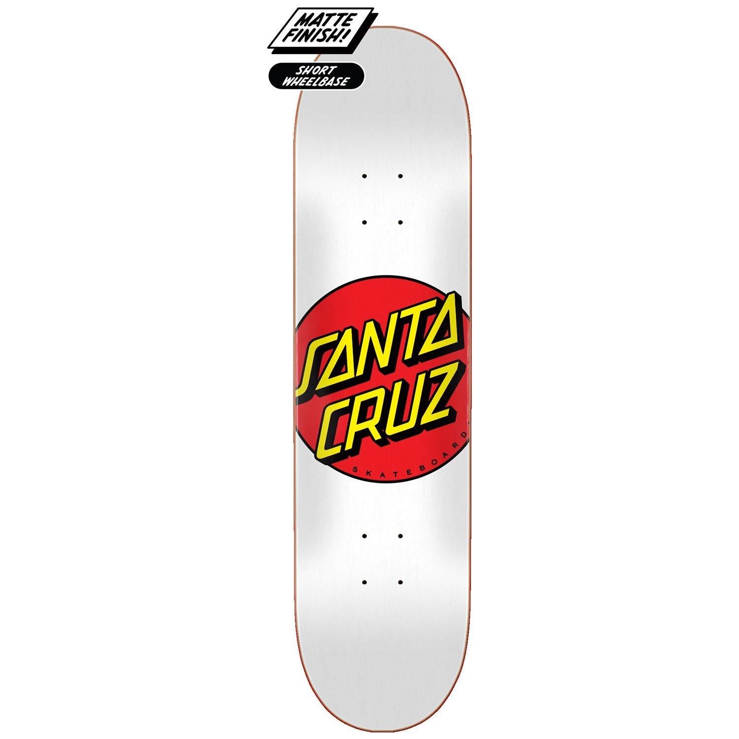 Santa Cruz Skateboards "Classic Dot- White" 8.0" Deck