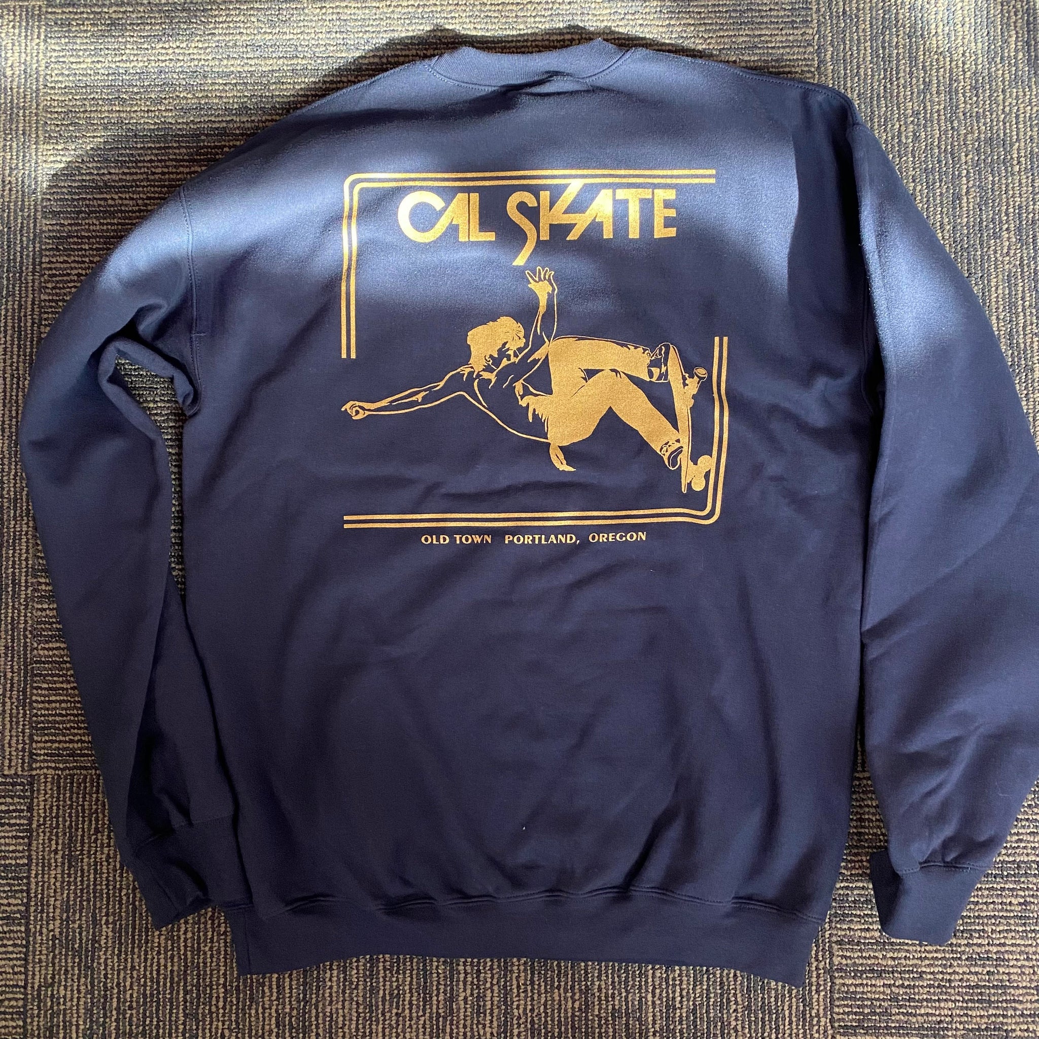 Cal Skate "Slasher- Crewneck" Navy/Gold